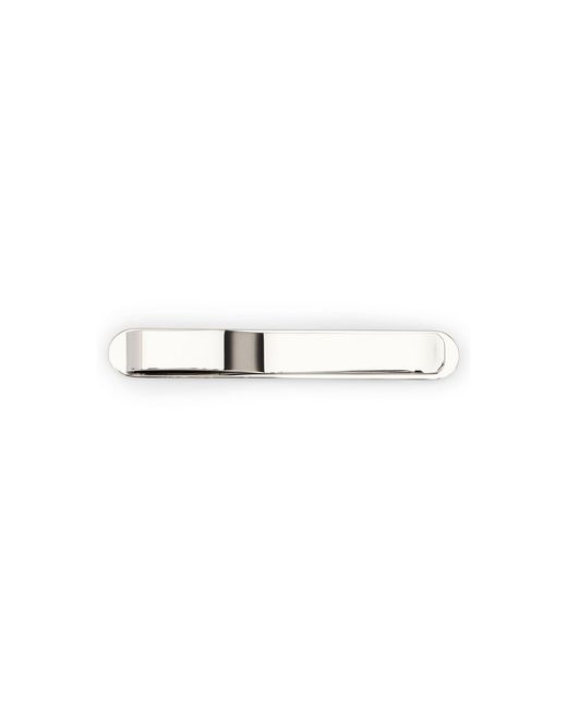 HUGO White Oval-Shaped Tie Clip With Engraved Logo for men