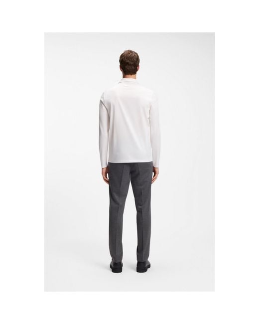 HUGO White Slim-Fit Polo Shirt for men