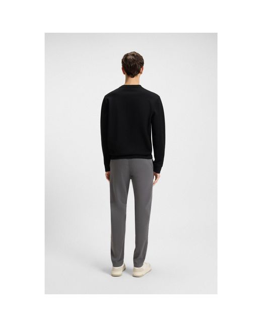 Boss Black Cotton-Terry Sweatshirt With Logo Patch for men