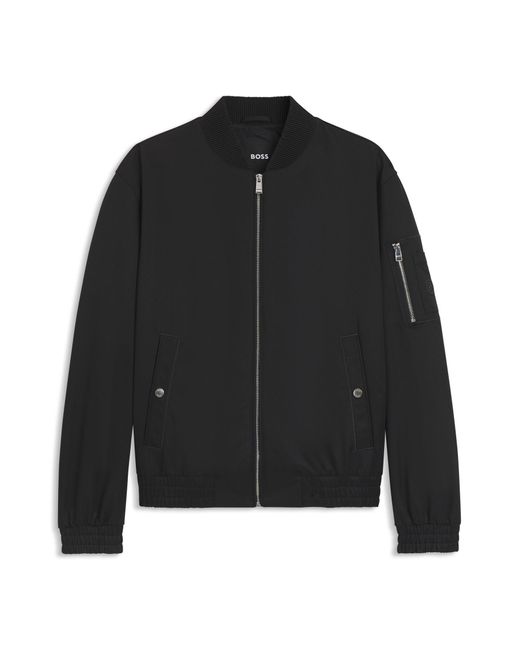 Boss Waterafstotende Jas Met Double B-Monogramdetail in het Black voor heren