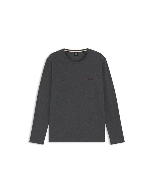 Boss Gray Long-Sleeved T-Shirt for men