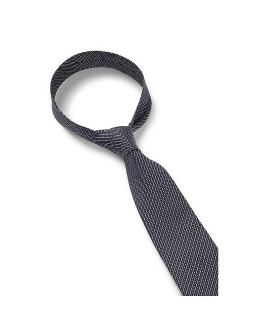Boss Gray Diagonal-Stripe Tie for men