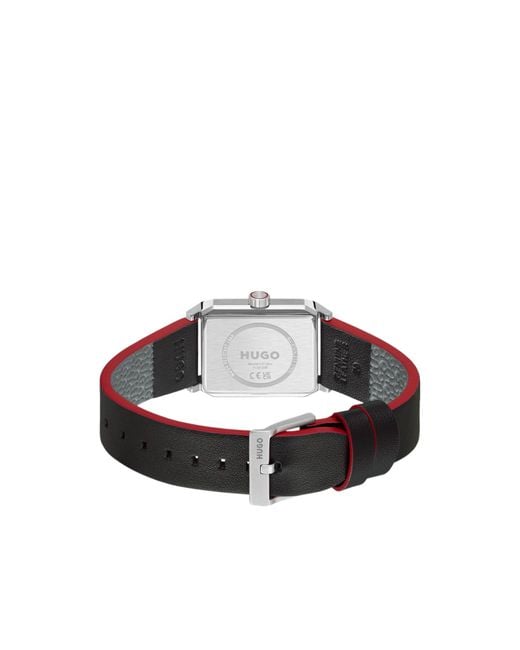 HUGO Black #Steeze Rectangular Stainless-Steel Watch With Dial for men