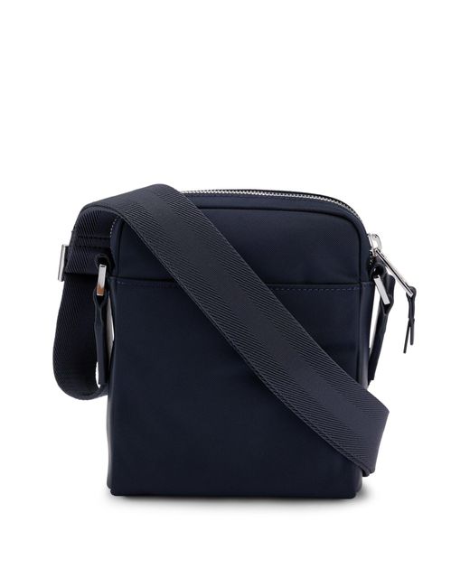 Boss Blue Structured-material Reporter Bag With Logo Lettering for men