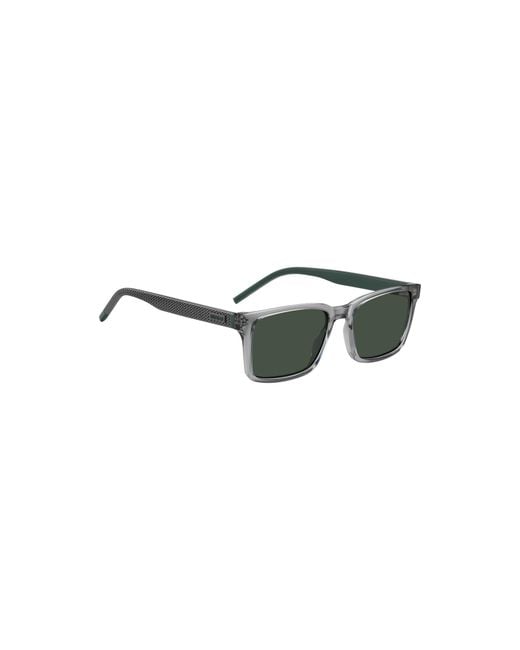 HUGO Green Transparent- Sunglasses With Patterned Temples for men