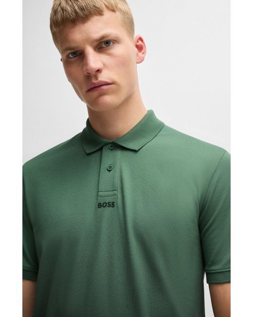 Boss Poloshirt aus Baumwoll-Piqué mit Dip-Dye-Finish in Green für Herren