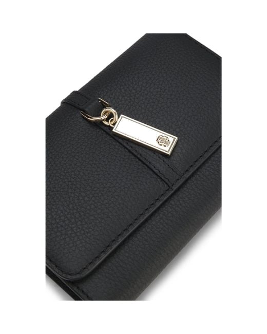 Boss Black Leather Wallet With Double-B-Monogram Plaque