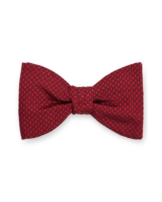 HUGO Red Dot-patterned Bow Tie In Silk Jacquard for men