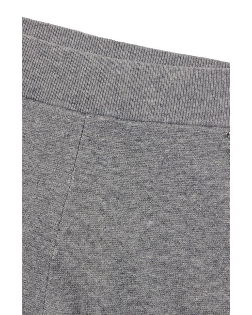 Boss Gray Knitted Trousers In Virgin Wool And Cashmere