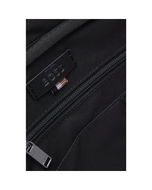 Boss Black Grained Document Case With Logo Lettering for men