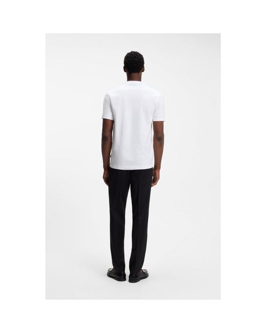 Boss White Cotton-Jersey T-Shirt With Logo Detail for men