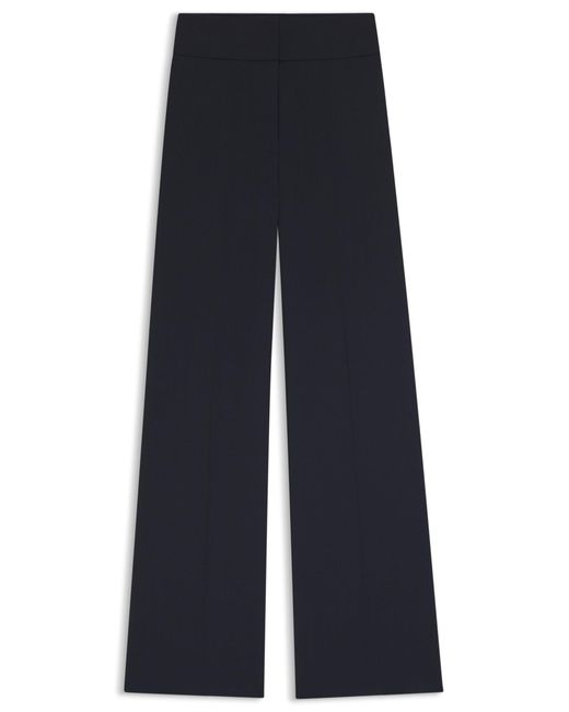 HUGO Regular-Fit Broek Met Hoge Taille En Uitlopende Pijpen in het Blue