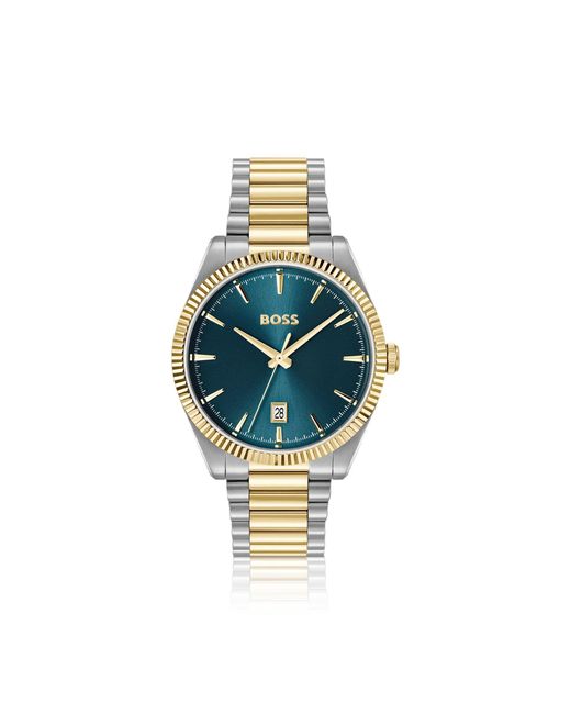 Boss Metallic Cheswick Two-Tone Watch With Fluted Bezel for men