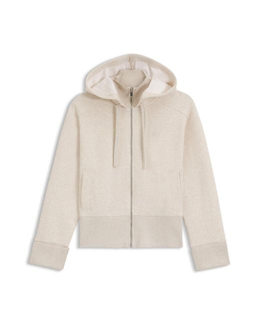 Boss Natural Kapuzenjacke Aus Baumwoll-Jersey Mit Double-B-Monogramm