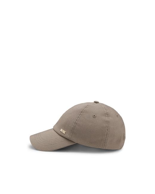 Boss Gray Ribbed Corduroy Cap With Adjustable Buckle