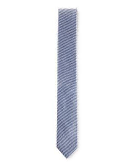 Cravate en jacquard de soie à rayures diagonales HUGO pour homme en coloris Blue