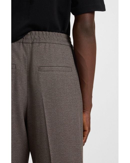 HUGO Modern-Fit Twill Broek Van Moulinégaren Met Stretch in het Gray voor heren