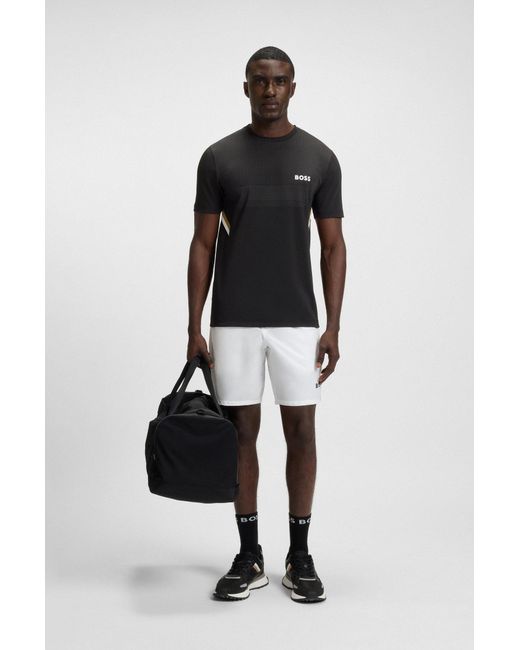 Boss Actief Slim-Fit T-Shirt Met Vochtregulering in het Black voor heren