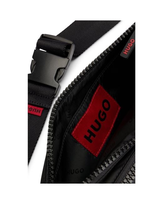HUGO Black Belt Bag With Logo Label for men