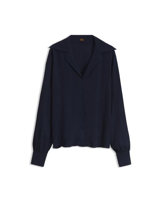 Boss Blue V-Neck Blouse