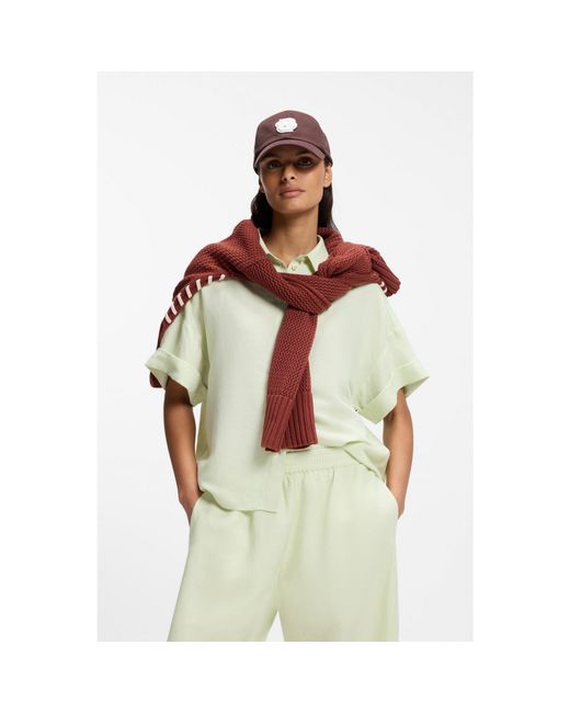 Boss Brown Cotton-Twill Cap With Braided Double B Monogram