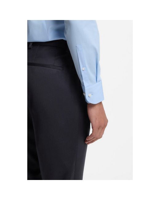 Boss Blue One Regular-Fit Trousers for men