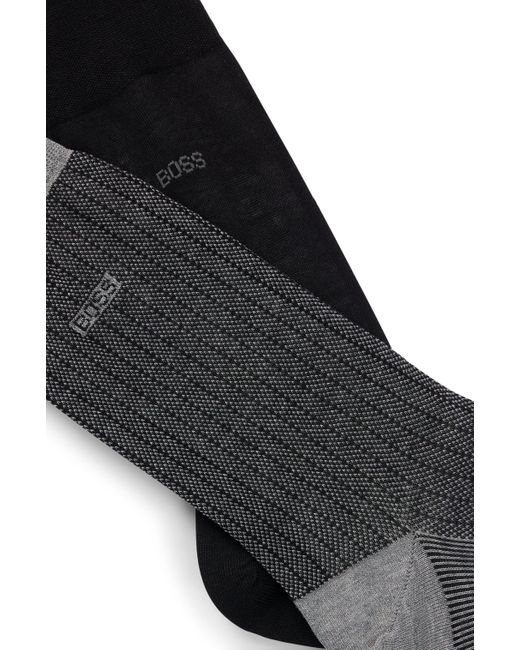 Boss Black Two-pack Of Socks In Mercerized Cotton for men