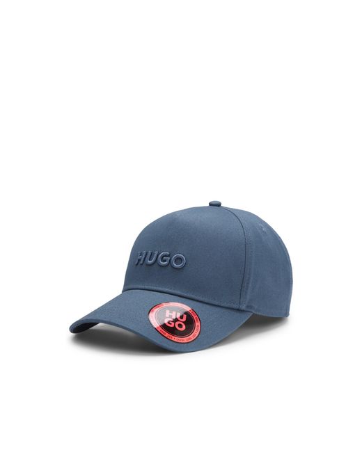 HUGO Blue Cotton-Twill Cap With Logo for men