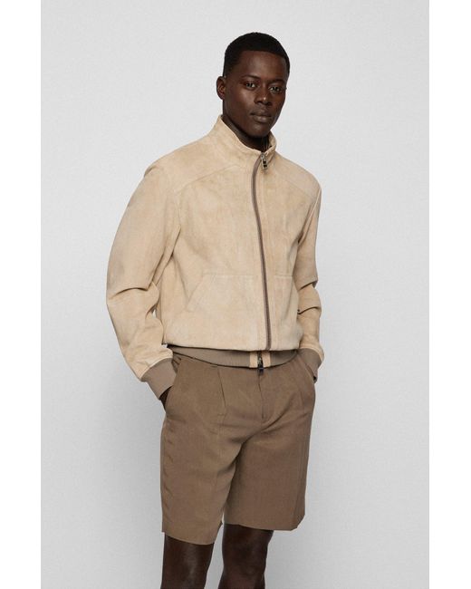 Hugo boss suede bomber jacket new arrivals