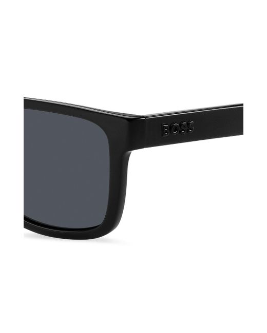 Boss Sonnenbrille aus schwarzem Acetat mit 3D-Logo in Black für Herren