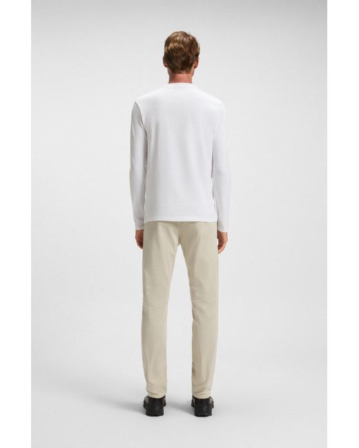 Boss Langarmshirt TChark mit Rundhalsausschnitt in White für Herren