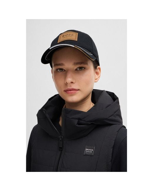 Boss Black Equestrian Cap With Retro-Inspired Logo Patch