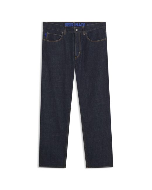 HUGO Blue Baggy-Fit Jeans for men