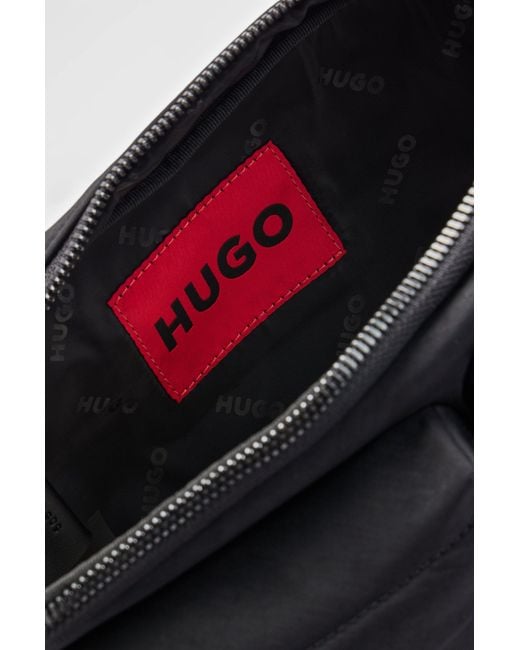 HUGO Black Cross-body Bag With Branded Adjustable Strap for men