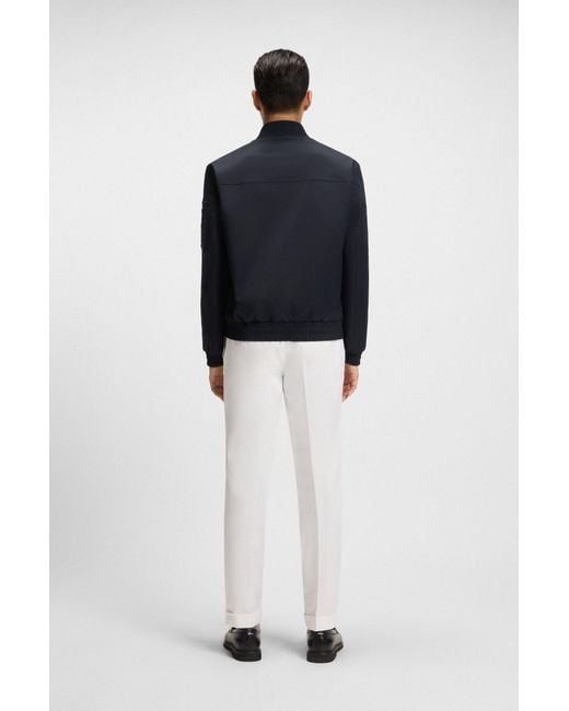 Boss Waterafstotende Jas Met Double B-Monogramdetail in het Blue voor heren