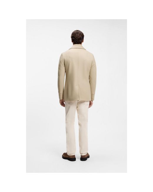 Boss Natural Slim-Fit Double-Breasted Short Coat for men