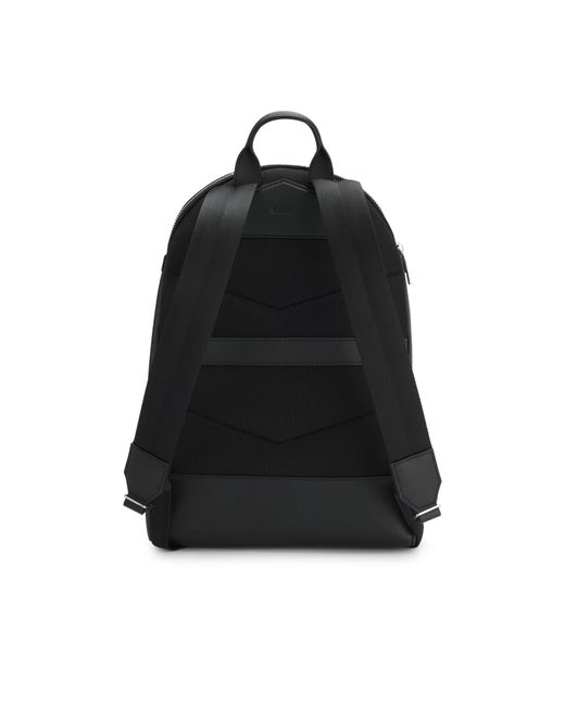 Boss Black Grained Italian-Leather Backpack With Emed Logo for men