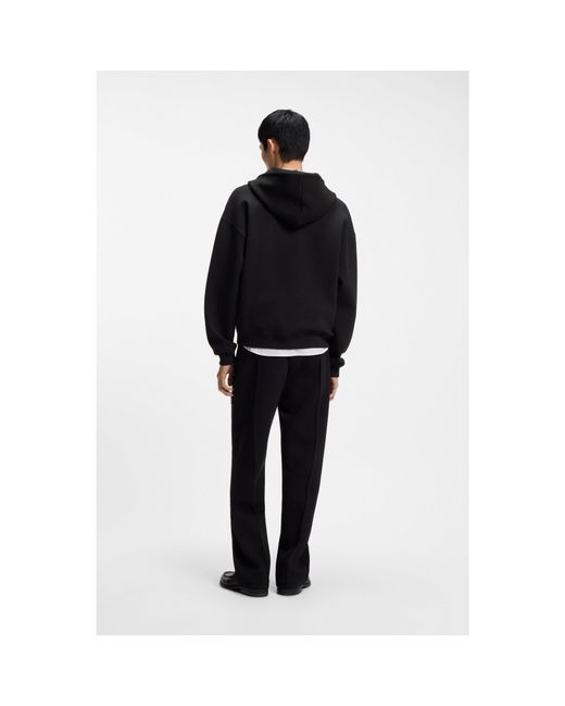 HUGO Black Zip-Neck Hoodie for men