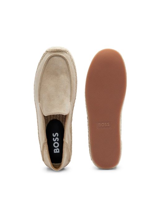 Boss Natural Suede Slip-on Espadrilles With Jute Sole for men