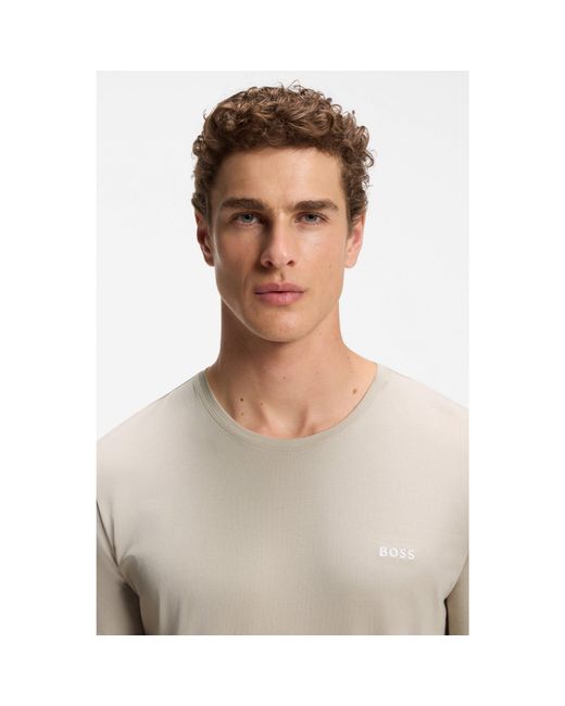 Boss Natural Logo-Embroidered T-Shirt for men