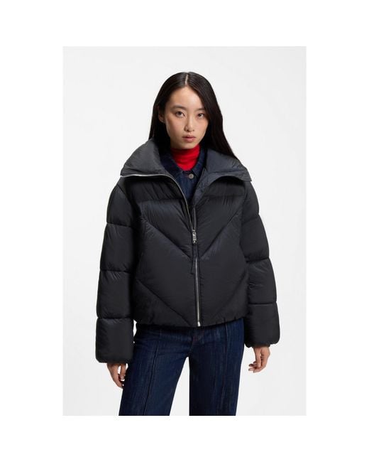 Boss Blue Zipped Puffer Jacket