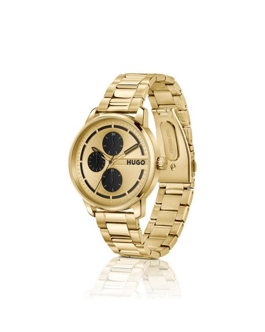 HUGO Metallic Stamp Multi Dial Watch for men