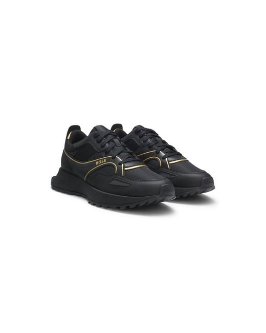 Boss Black Trainers With Logo And Piping Detail for men