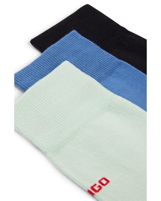 HUGO Set Van Drie Paar Sokken Met Normale Lengte Van Een Katoenmix in het Blue voor heren