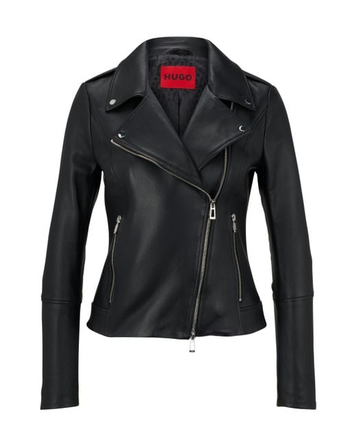Hugo boss ladies leather biker jacket online