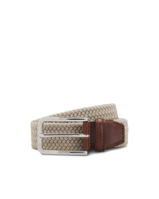 Boss Gray Woven Belt With Leather Facings for men