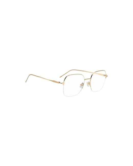 Boss Metallic Half-Rim-Tone Optical Frames With Emed Logo