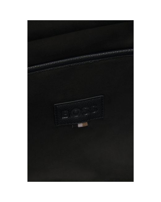 Boss Black Grained Tote Bag With Double B Monogram