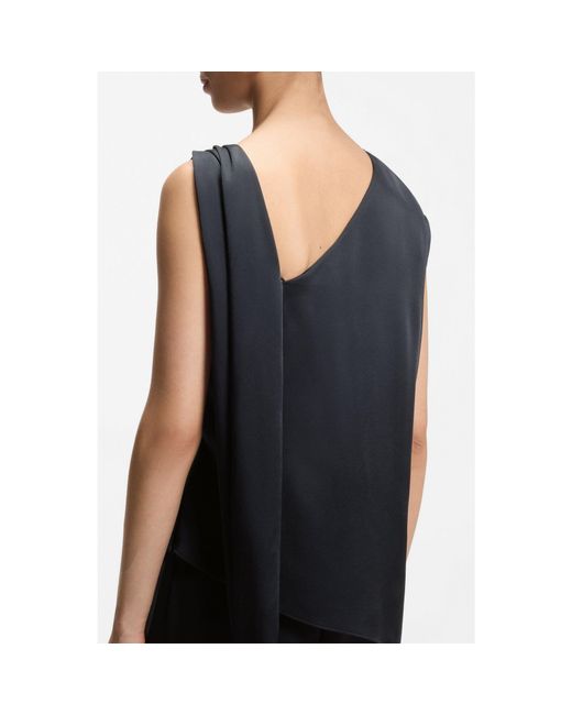 Boss Black Straight-Leg Jumpsuit With Pin And Gathered Detail