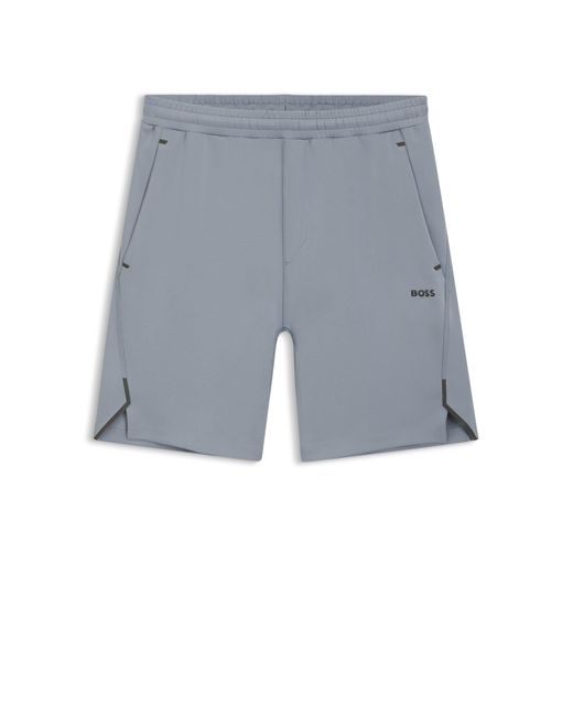 Boss Active Shorts Aus Stretch-Gewebe Mit Dekorativen Reflektierenden Details in Gray für Herren